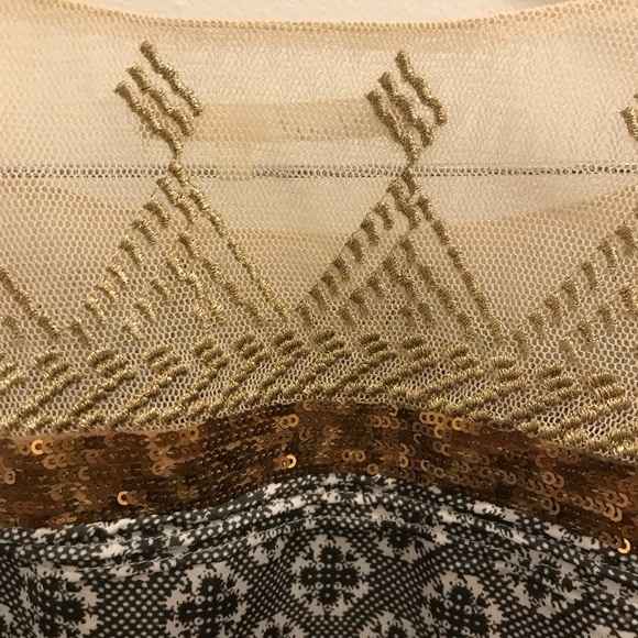 Anthropologie Floreat Gold Stream Sequin Tank small Swing Top sequins embroidery - Picture 8 of 13